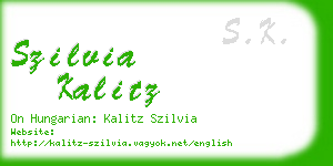 szilvia kalitz business card